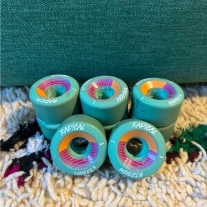 Radical Wheels Teal 60mm 84a Sunset Rollerskate Wheel (Set of 8)